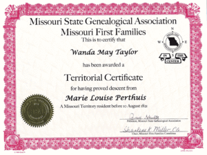 MISSOURI  First Families